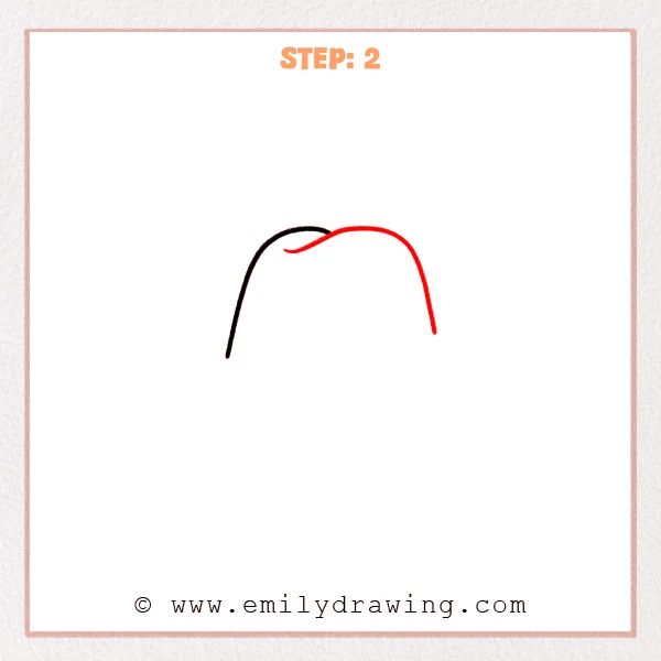 how to draw a cartoon cowboy hat - The cartoon cowboy hat crown is expanded with a curved top line, a right-side drop, and an added left outer contour, forming a fuller crown outline.